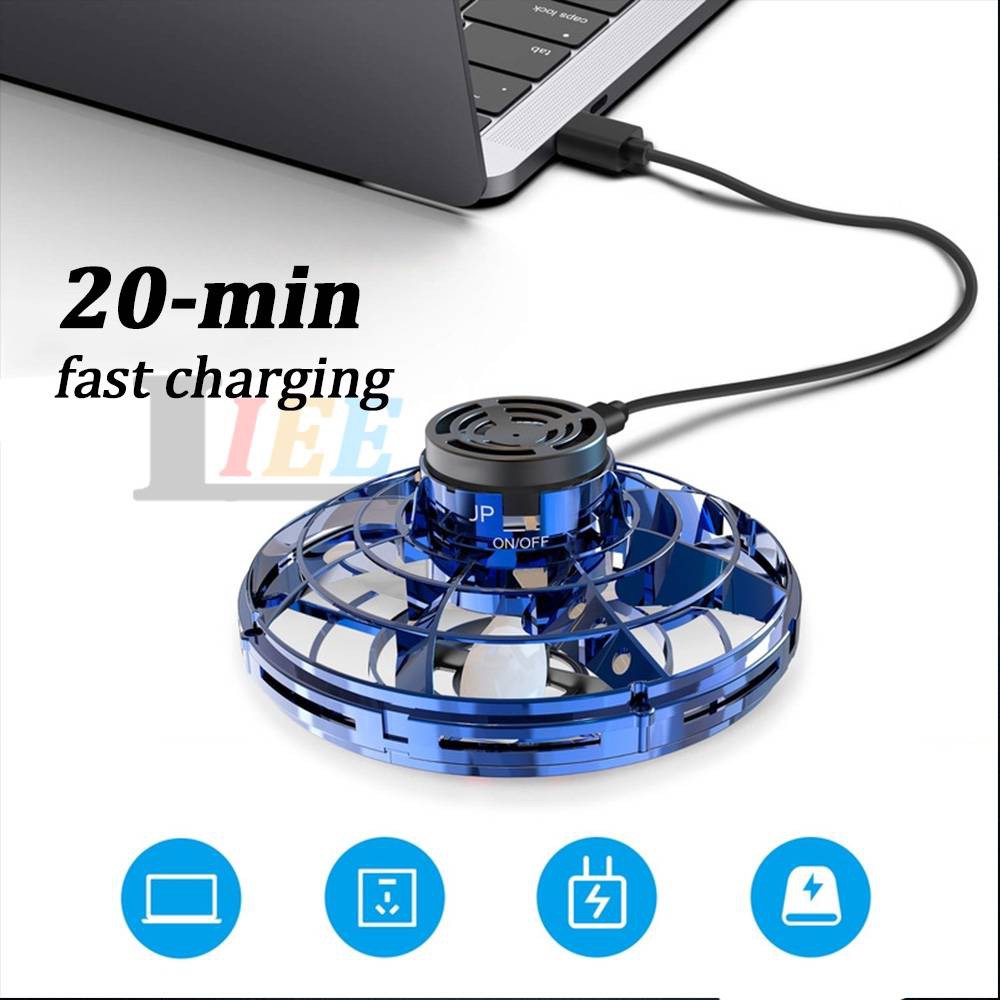 SPINNER Máy Bay Điều Khiển Từ Xa Hình Đĩa Bay Ufo Mini Xoay 360 Độ Có Đèn Led