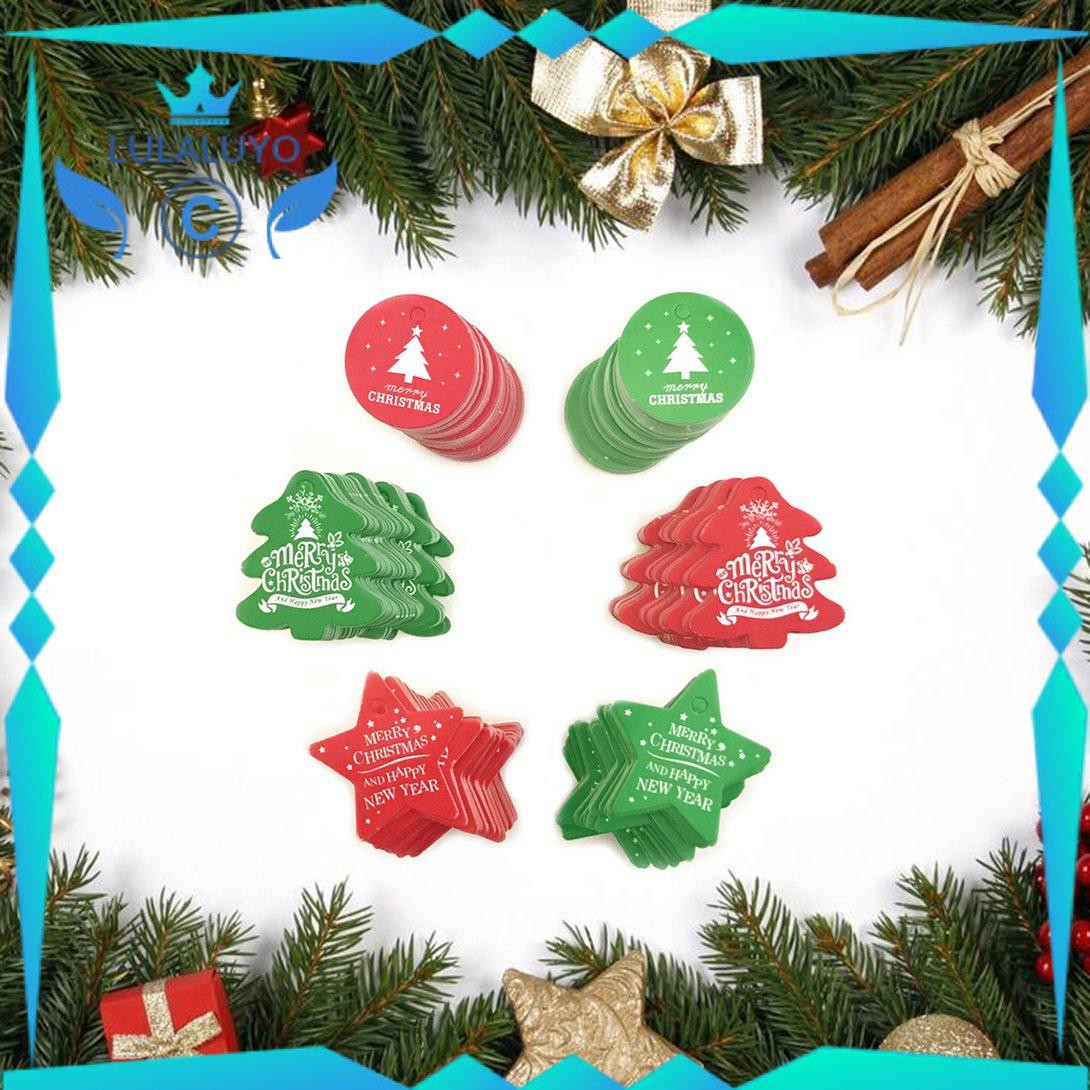 [Giáng sinh] Christmas Baking Tag Christmas Tree Paper Hanging Tag Wrapping Packaging Tag .lu