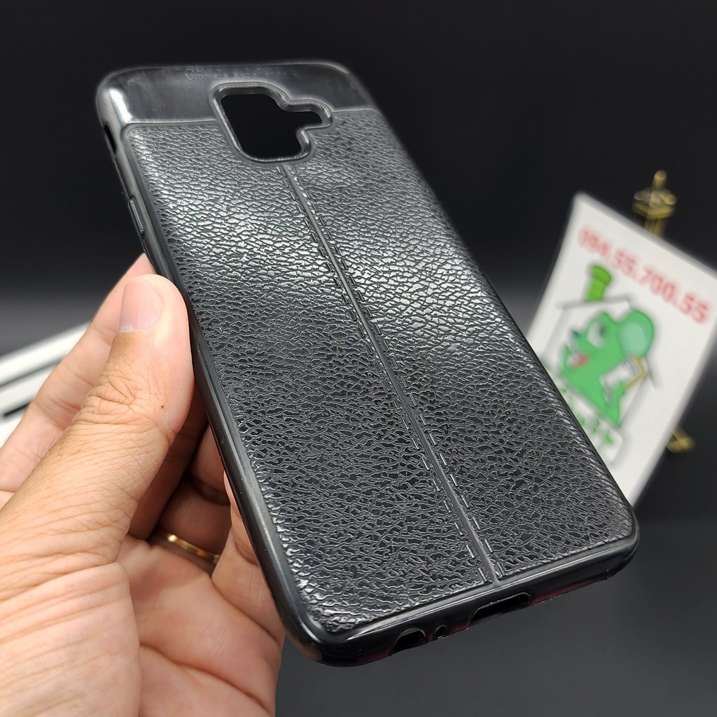 [Ảnh Thật] Ốp Lưng Samsung A6 2018 Dẻo Sọc Chỉ Vân Giả Da