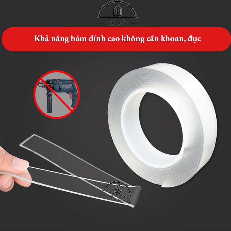 Băng Dính, Băng Keo 2 Mặt 3M Trong Suốt Siêu Dính Mọi Bề Mặt, Tiện Lợi, Đa Năng - Cuộn Dài 3 Mét