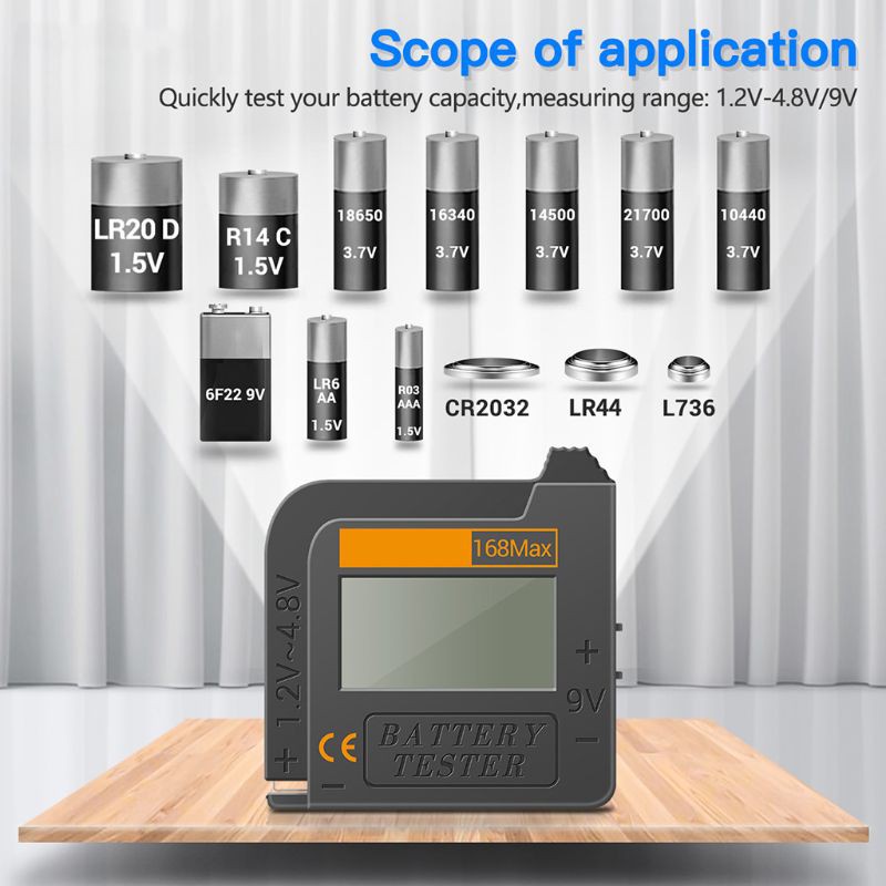 AOT.168Max Universal Digital Battery Capacity Tester for Lithium 18650 AA 9V Button
