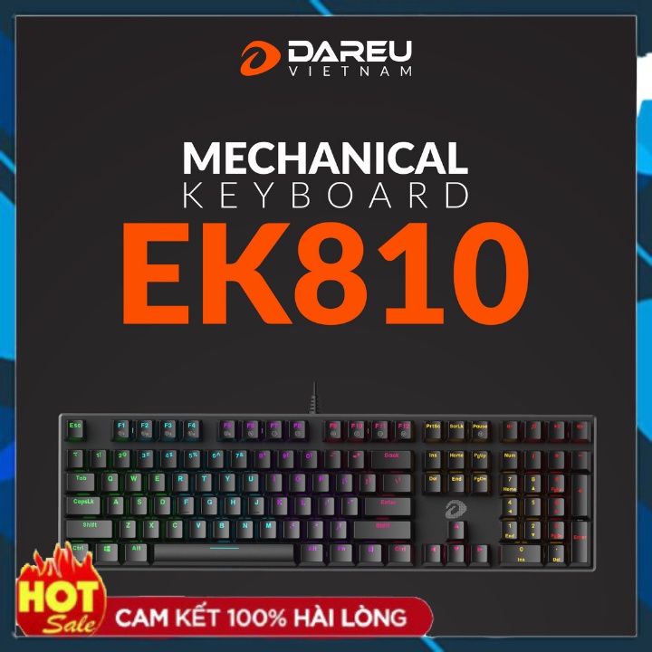 Bàn Phím Cơ DAREU EK810 Multi - Led 7 Màu Ở Các Vị Trí Chia Theo Vùng_Black, blue swich