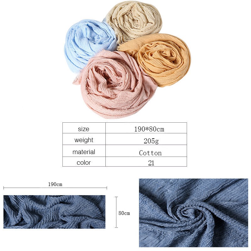 Khăn Choàng Cotton Trơn Thời Trang Cho Nữ