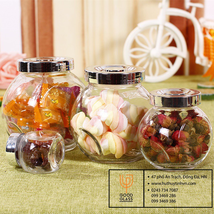 Hũ thủy tinh / lọ thủy tinh đáy nghiêng 2 đáy đựng thực phẩm 380ML | BigBuy360 - bigbuy360.vn