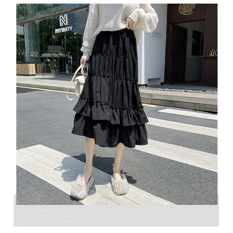 Chân váy xòe chân xếp 2 tầng dễ thương free size VAY147