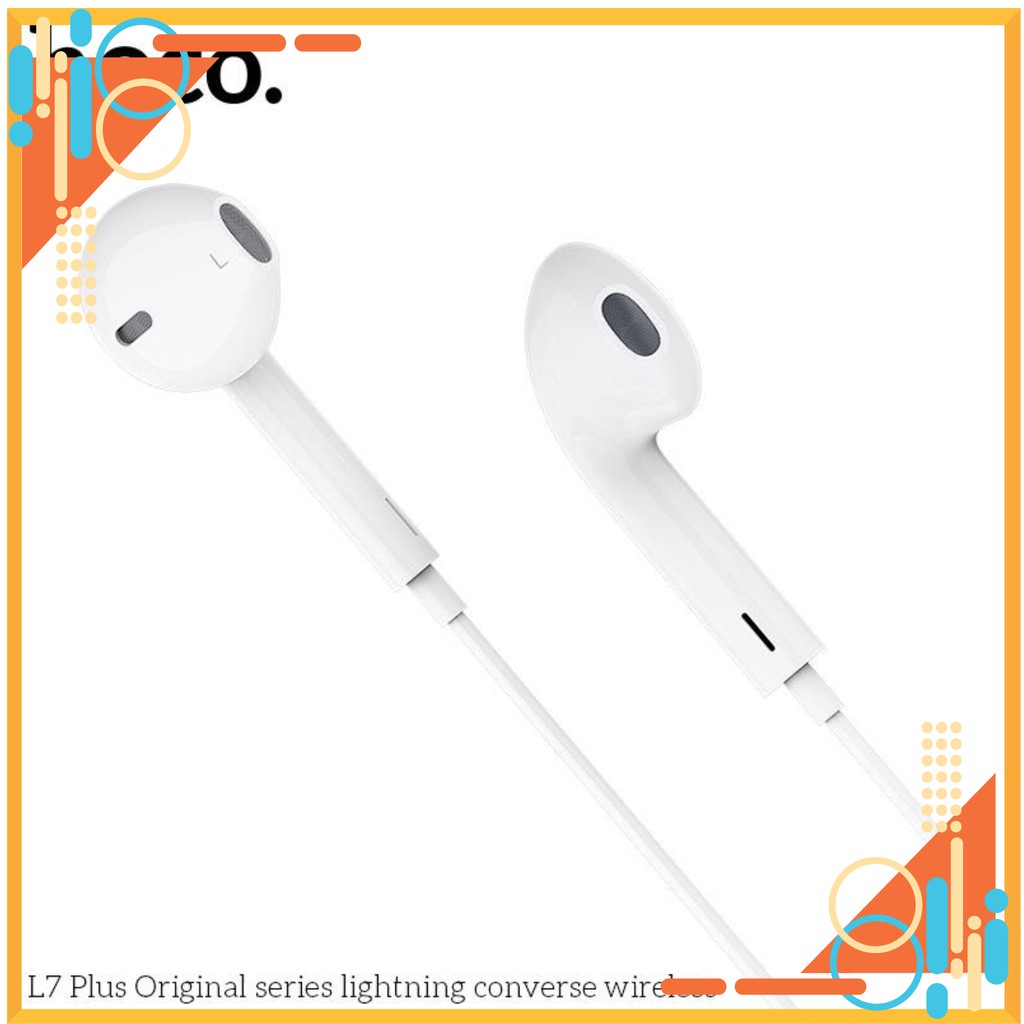 Tai Nghe Iphone Lightning FREESHIP Tai Nghe HOCO L7 PLUS cho Iphone 7,8,X,XS,11,11PRO... - BH 12 Tháng Chính Hãng ha