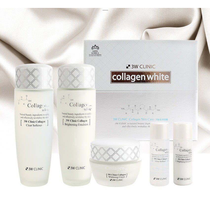 Set dưỡng trắng da 3w clinic collagen white skin care-