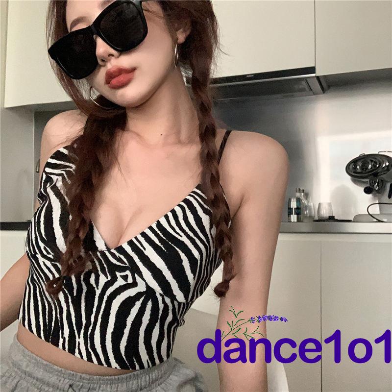 Áo Yếm Nữ Cổ Chữ V Kẻ Sọc Ngựa Vằn Gợi Cảm