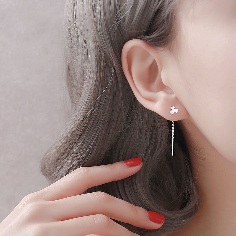 Bông Tai Mạ Bạc 925 Thiết Kế Đơn Giản Xinh Xắn Cho Nữ