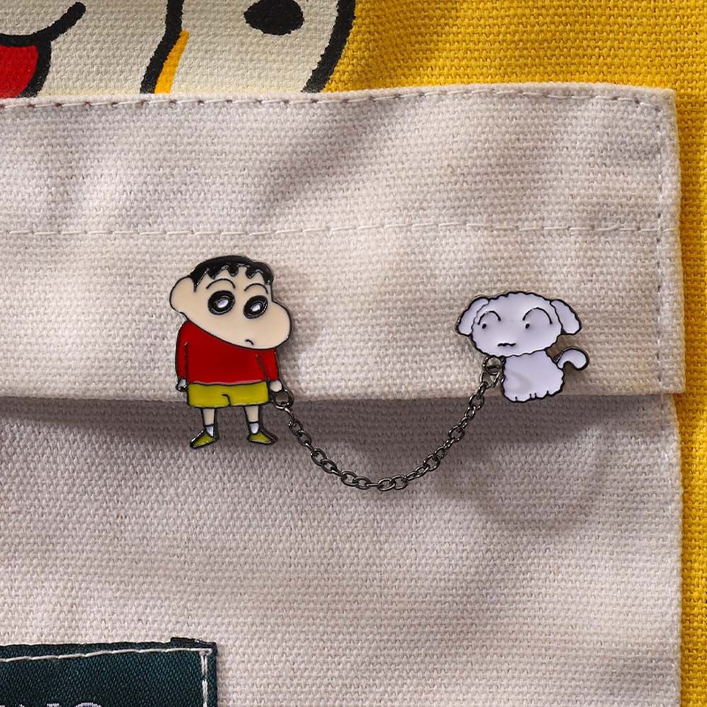 Ghim cài áo hình nhân vật hoạt hình Shin chan dễ thương cho nữ