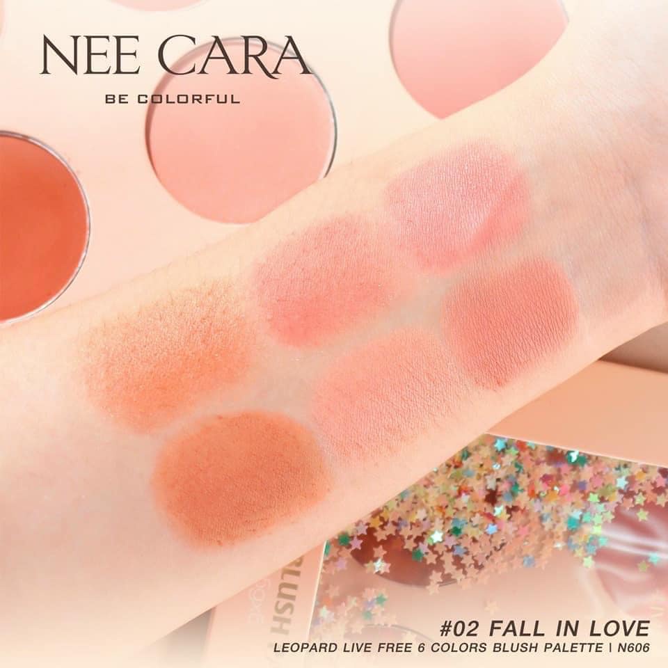 BẢNG MÁ HỒNG 6 Ô NEE CARA LEOPARD COLOR BLUSH PALETTE N606 CHÍNH HÃNG - 11270