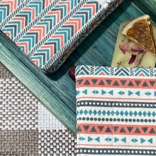 Lót ly vải canvas hoạ tiết boho