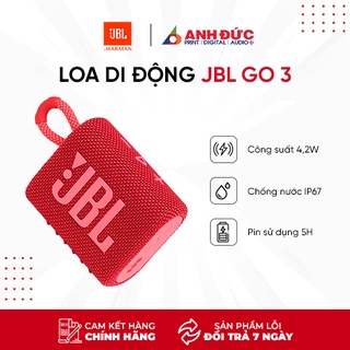 [HÀNG CHÍNH HÃNG] Loa di động nhỏ gọn JBL GO 3 l Thời gian nghe nhạc 5h l Kháng nước & bụi IP6