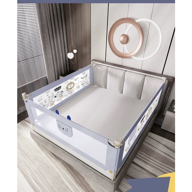 - Thanh chắn giường cao cấp bản cải tiến chỉ cần ấn 1 bên-2 bên tiện lợi