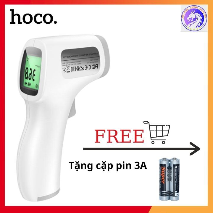 [Tặng Kèm Cặp Pin] Nhiệt Kế Điện Tử/Máy Đo Thân Nhiệt Hồng Ngoại Hoco YQ6 Đo Không Cần Chạm - 1 Giây Có Kết Quả