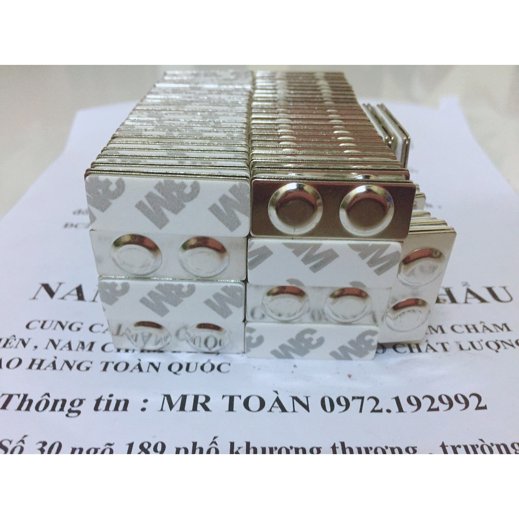 NAM CHÂM THẺ TÊN 2 VIÊN . NAM CHÂM CÀI ÁO 35X13MM