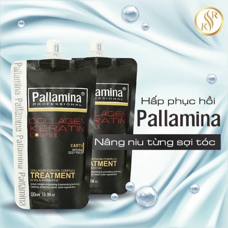 XẢ KHO  Ủ HẤP COLLAGEN KERATIN COMMLEX PALLAMINA 500ML - PHỤC HỒI TÓC