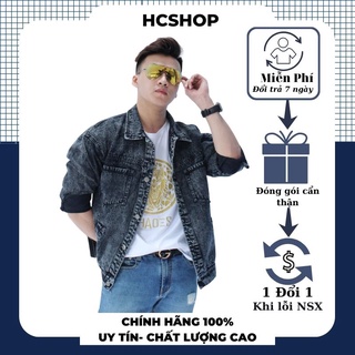 Áo khoác jean nam form rộng màu xám , áo bò nam cao cấp có đủ size từ 50-95kg phù hợp với dáng vóc người Việt Nam