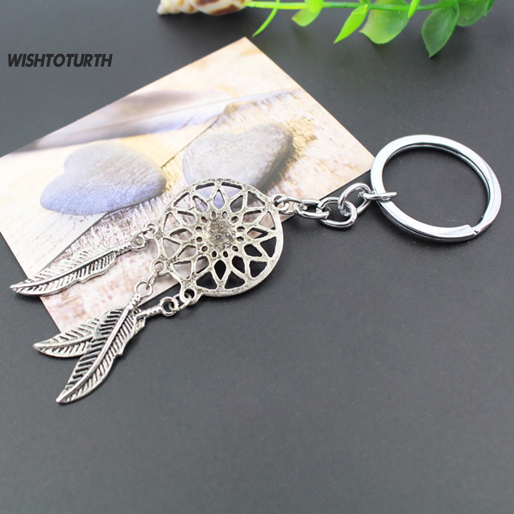 Móc Khóa Hình Dream Catcher Phối Đá Ngọc Lam Giả Thời Trang