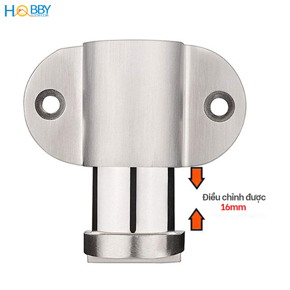 Chặn cửa dán sàn Inox 304 HOBBY Home Decor CC6 nam châm cực mạnh - loại điều chỉnh độ cao 5-30mm cao cấp có kèm keo dán