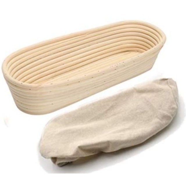 Rổ ủ bánh mì dáng oval,  có vải lót