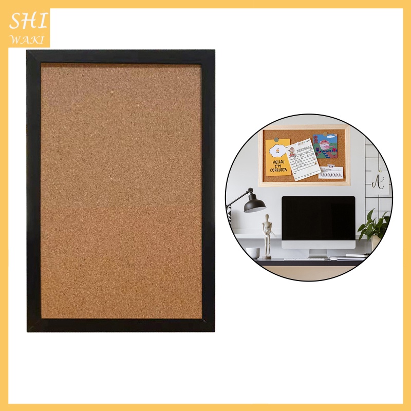 [In Stock]Cork Pin Board Bulletin Rectangle Decorative Tiles for Home Office Message Wood