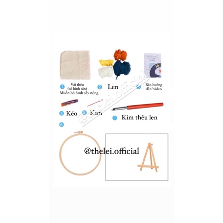 Tranh thêu len tự làm hình gấu cute decor phòng