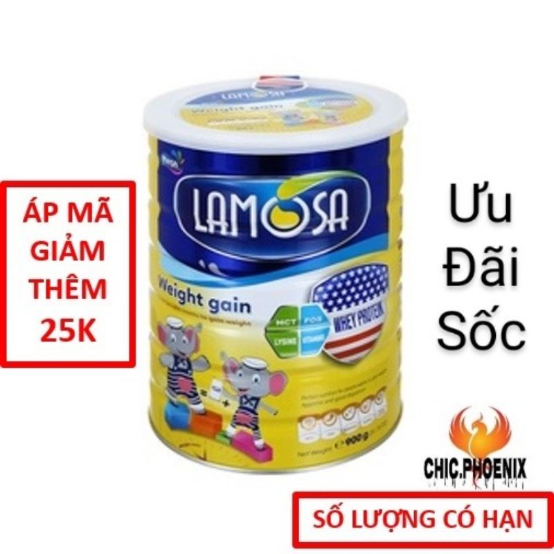 [ Giảm Sốc ] Sữa bột Lamosa Weight Gain lon 900g