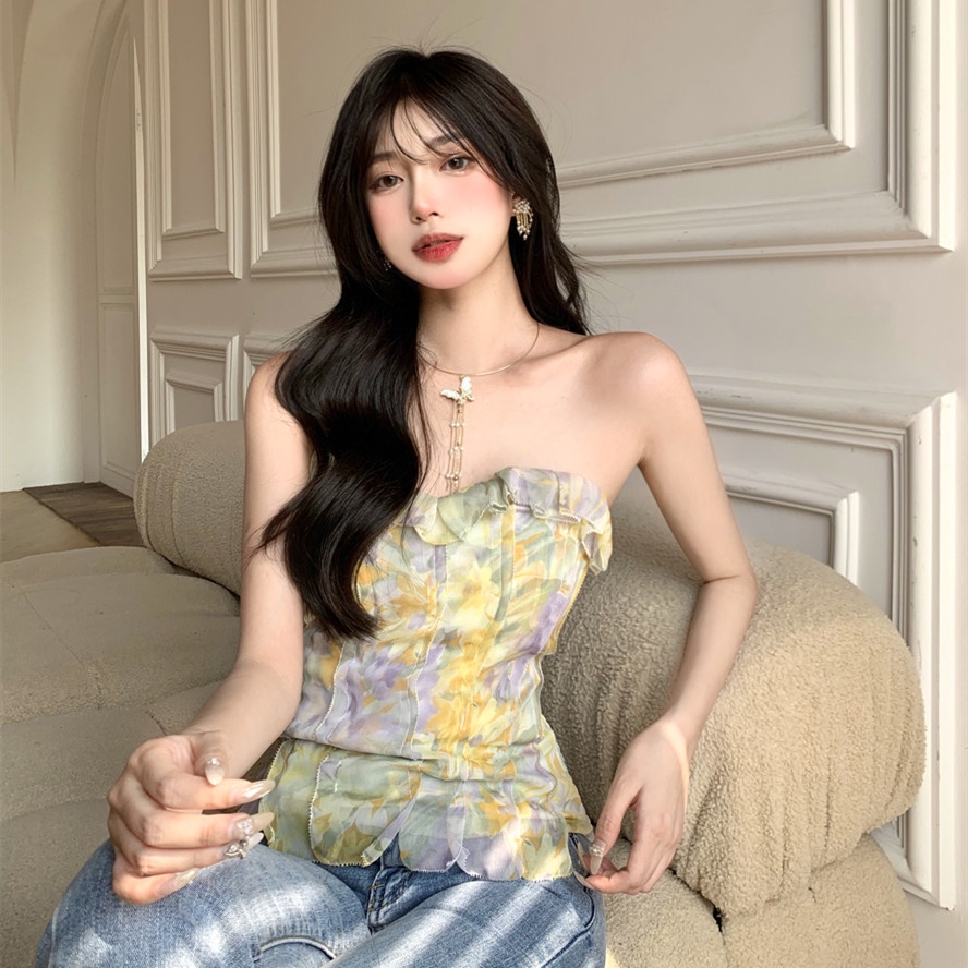 Áo Ống Hoạ Tiết Hoa Thiết Kế Hợp Thời Trang Cho Phái Nữ