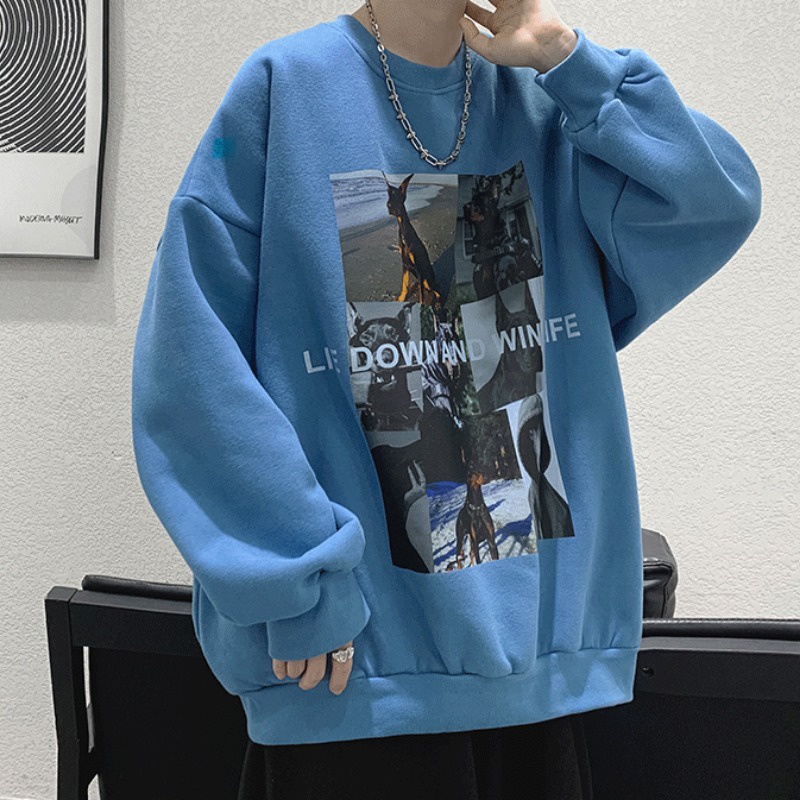 Shineess Áo Sweater Nỉ Bông Love Wins Thu Đông Ulzzang hiphop In Unisex Form Rộng Size M-8XL