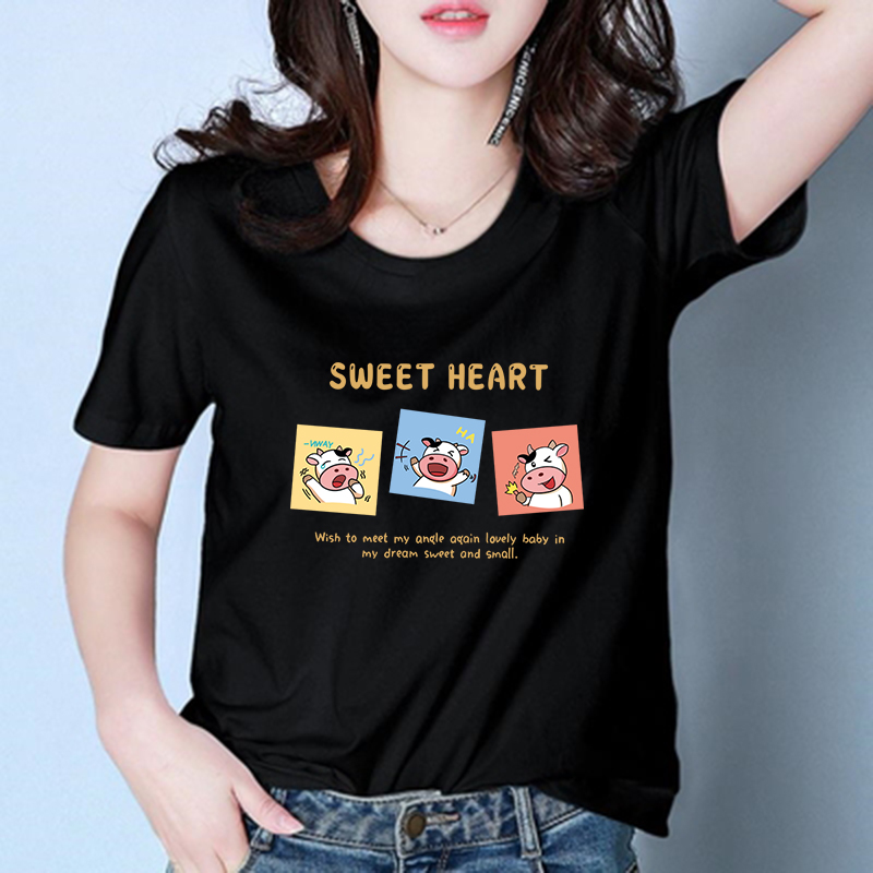 NRVP Áo thun tay ngắn cổ tròn thời trang hè 2021 trẻ trung cho nữ