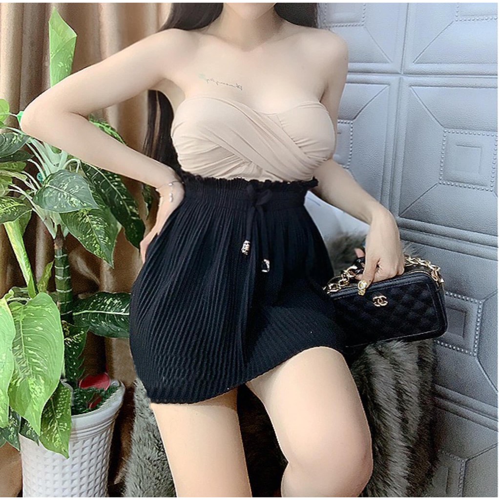 Chân Váy Thun Cột Nơ Thời Trang OHS4015