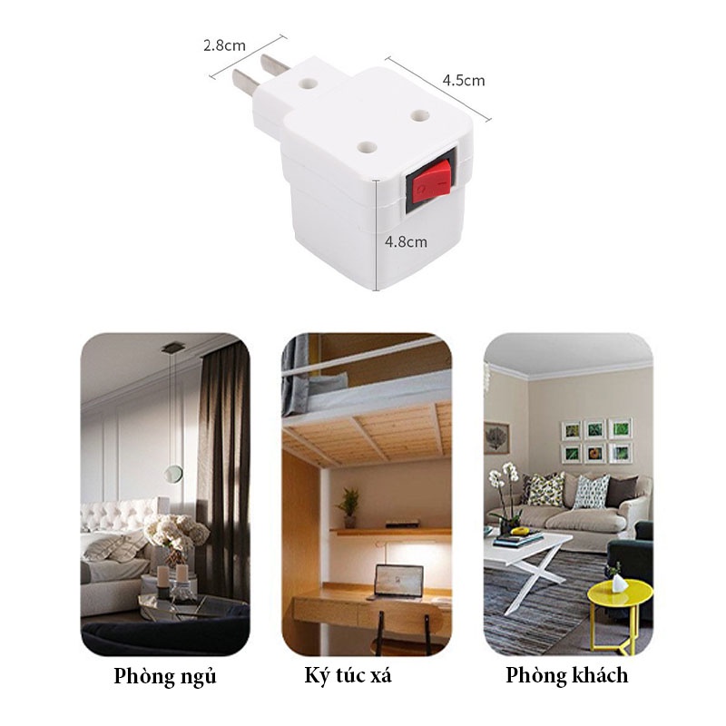 Đuôi Đèn E27 Có Công Tắc, Liền Phích Cắm 2 Chân , Đui Đèn Xoáy Bóng E27 - DD01 - Gia Dụng Tý Tẹo