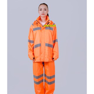 Áo mưa bộ 2 lớp Đài Loan cao cấp, áo mưa bộ phản quang thời trang siêu bền, siêu chống thấm (3 size từ 1m5-1m85)
