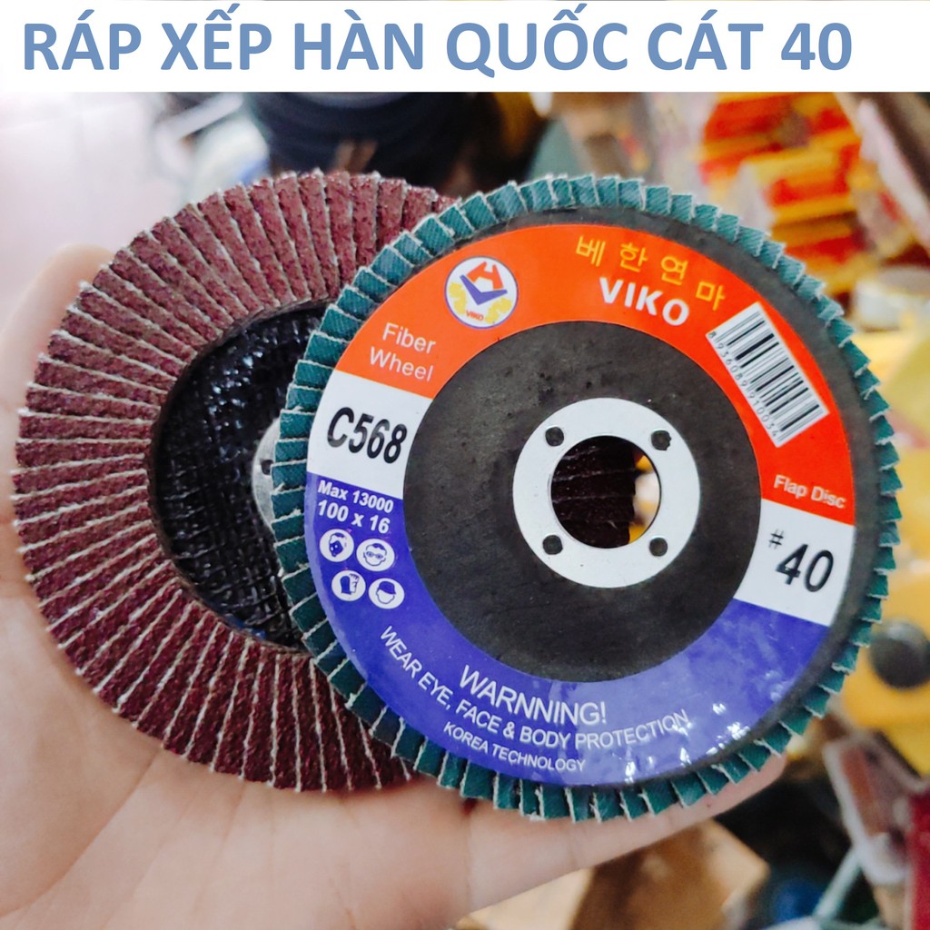 Ráp xêp VIKO 100mm, độ mịn 40cc, nhám xếp Hàn Quốc chính hãng, Cty XNK VIKO Việt Nam