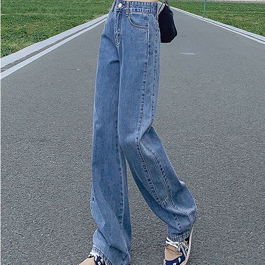 Quần Jeans Nữ Lưng Cao Ống Rộng Thời Trang Hàn Quốc