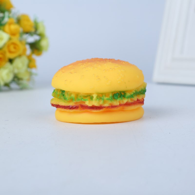 Đồ chơi nhai gặm hình bánh hamburger dễ thương cho thú cưng