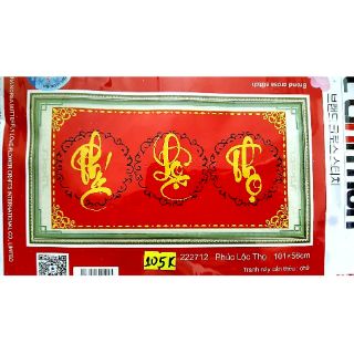 Tranh thêu chữ thập Phúc Lộc Thọ 1m01x56cm chưa thêu 222712