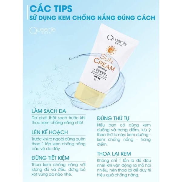 Kem Chống Nắng Queenie Skin Mẫu Mới - Kem Khánh Nắng Lý Hoá Queenie Skin Chính Hãng