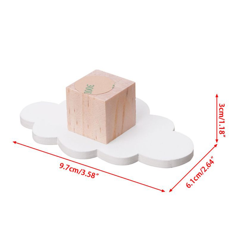 Móc treo đồ gắn tường bằng gỗ thiết kế hình đám mây dễ thương