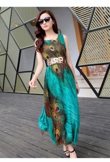 Đầm maxi hoạ tiết