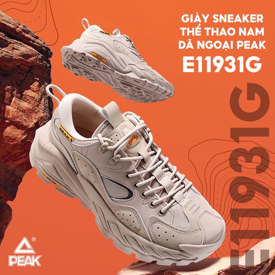 Giày Sneaker Thể Thao Nam Dã Ngoại Peak Taichi E11931G Chính Hãng cực êm, thời trang cực chất