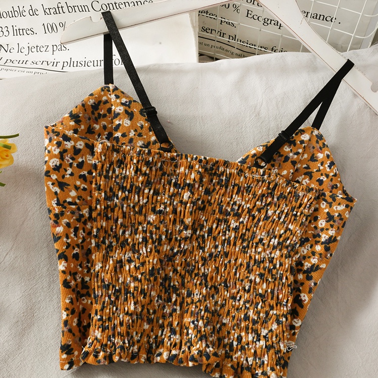 Áo Hai Dây Dáng Ôm Vải Voan In Hoa Kiểu Retro Thời Trang Mùa Hè Cho Bạn Gái