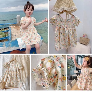 Váy thô hoa nhỏ vintage bé gái