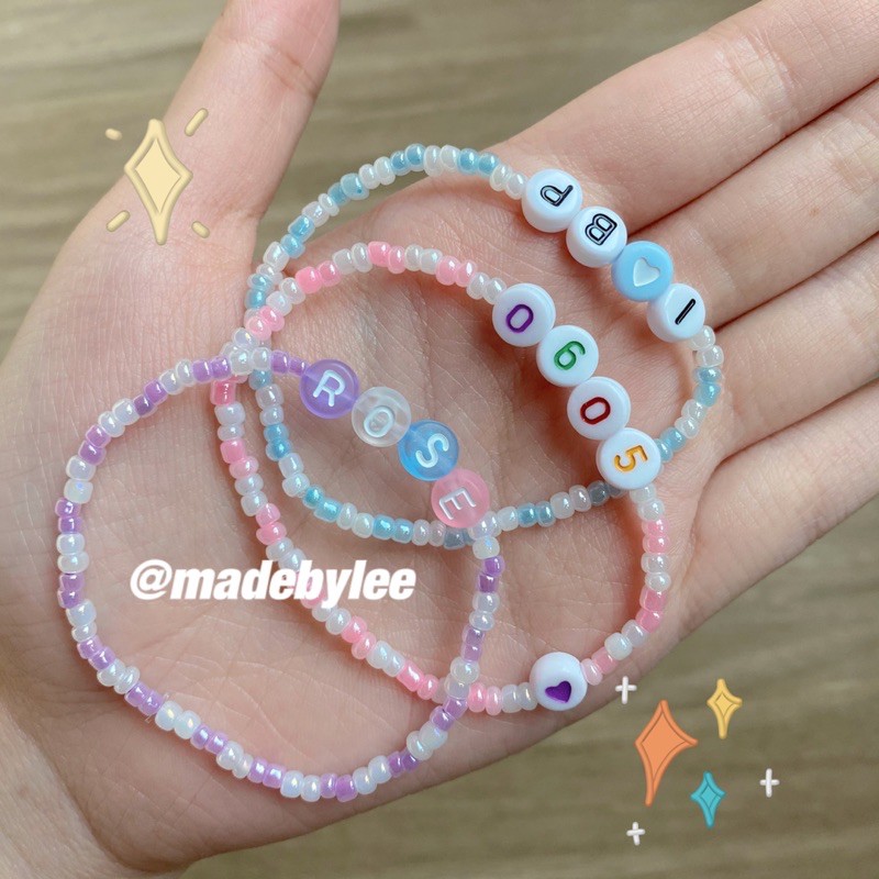 Vòng tay Hạt Cườmg Chữ Làm theo yêu cầu Vòng tay handmade nhiều màu MADEBYLEE