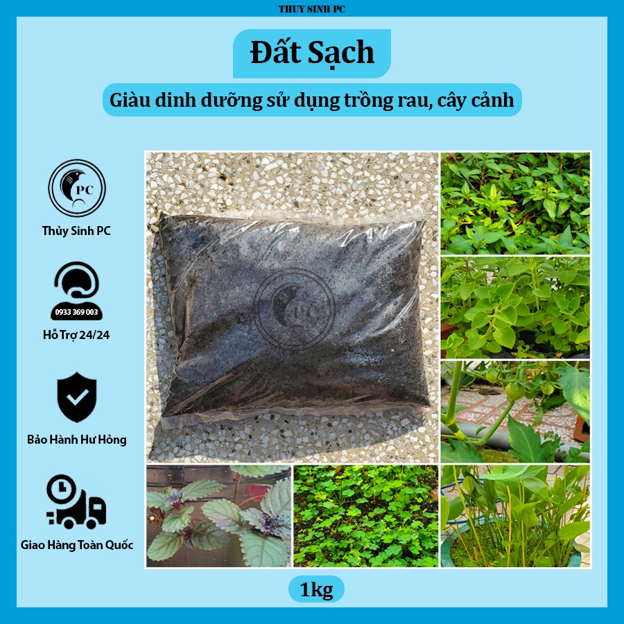 Đất Sạch Trồng Cây Rau Hoa Quả 1kg