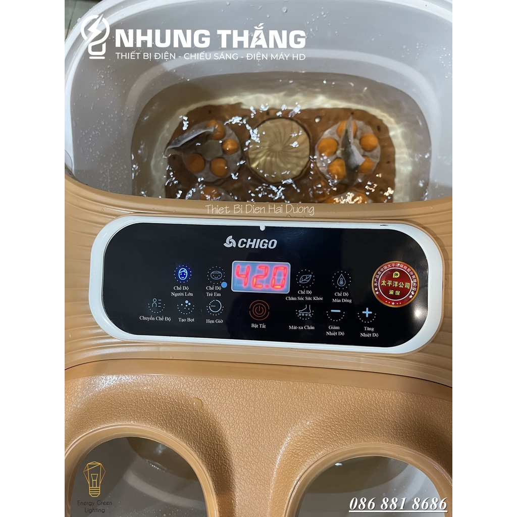 Bồn Ngâm Chân - Massge Chân Cao Cấp Chigo ZG-H182 - Dùng Cho 2 Người - Massage Tự Động Bằng Con Lăn - Điều Khiển Từ Xa