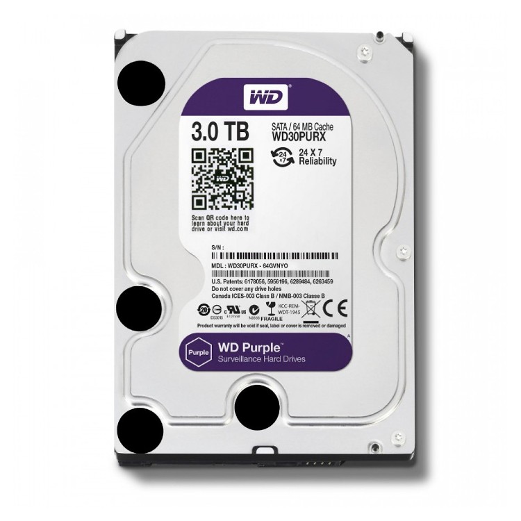 Ổ CỨNG HDD WESTERN DIGITAL PURPLE 3TB WD30PURZ (3.5″SATA 3)