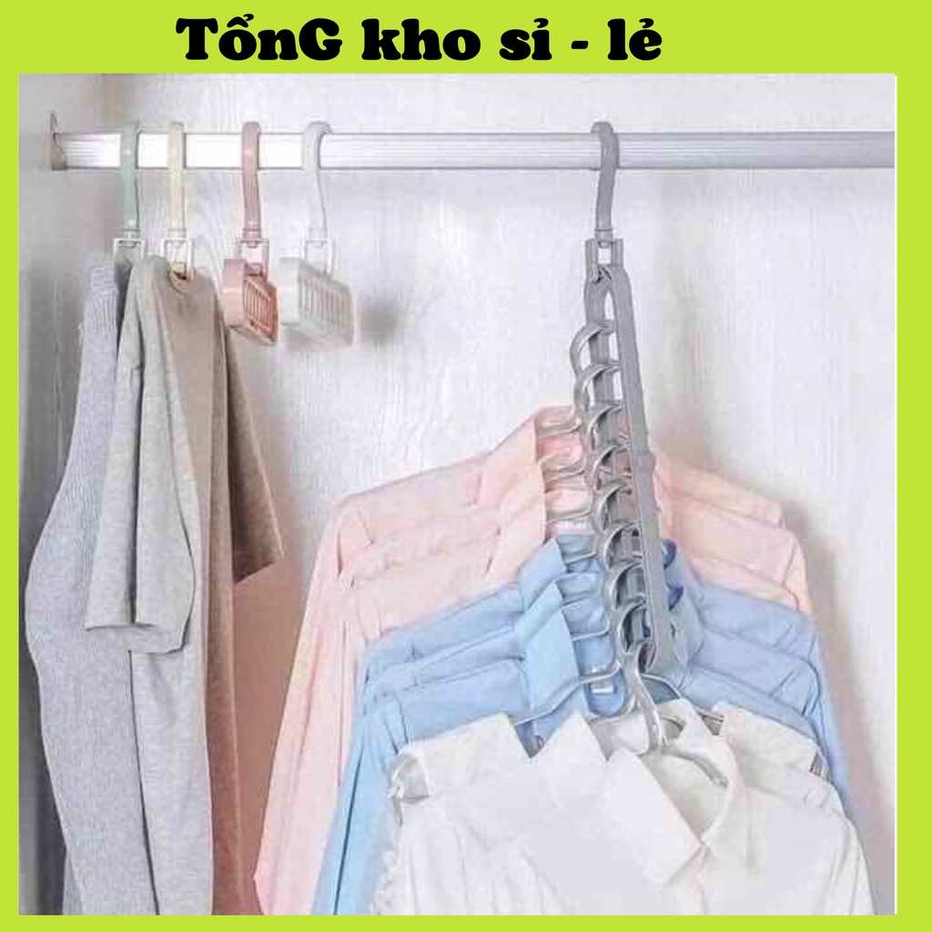 COMBO 10 MÓC TREO QUẦN ÁO 9 LỖ ĐA NĂNG TIẾT KIỆM DIỆN TÍCH 2341 TỔNG KHO SỈ VP88