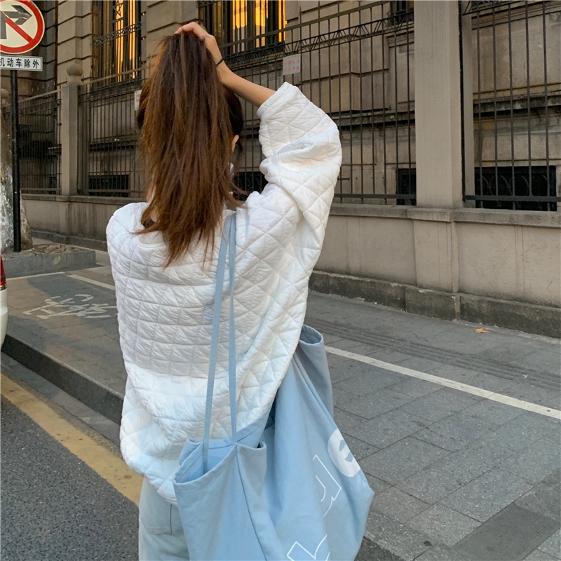 Áo Hoodie Dáng Rộng Tay Dài Đính Hạt Kim Cương Mới Dành Cho Nữ
